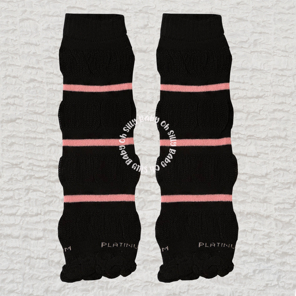 Black and Pink Knite Leg Warmers