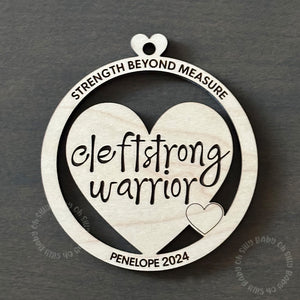 Cleftstrong Warrior Personalized Christmas Ornament Top View