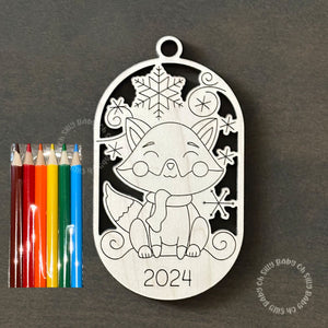 Color Me DIY Christmas Ornament Fox