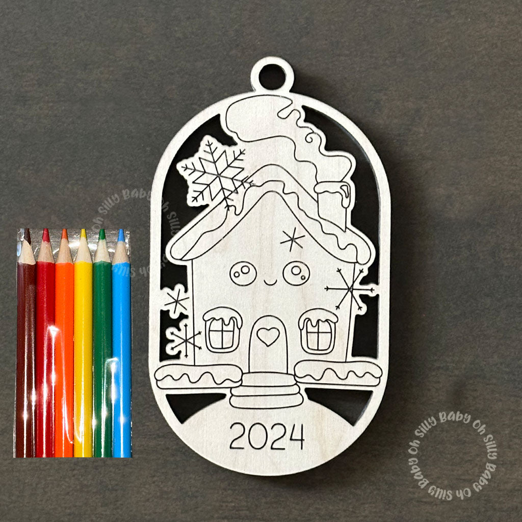 Color Me DIY Christmas Ornament House