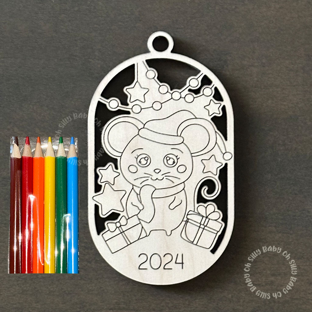 Color Me DIY Christmas Ornament Mouse