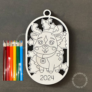 Color Me DIY Christmas Ornament Reindeer