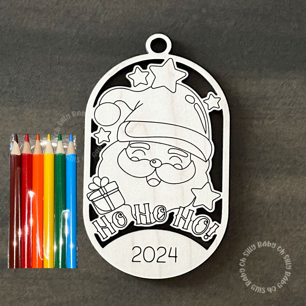 Color Me DIY Christmas Ornament Santa