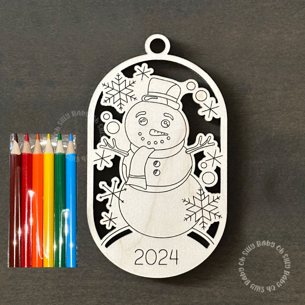 Color Me DIY Christmas Ornament Snowman