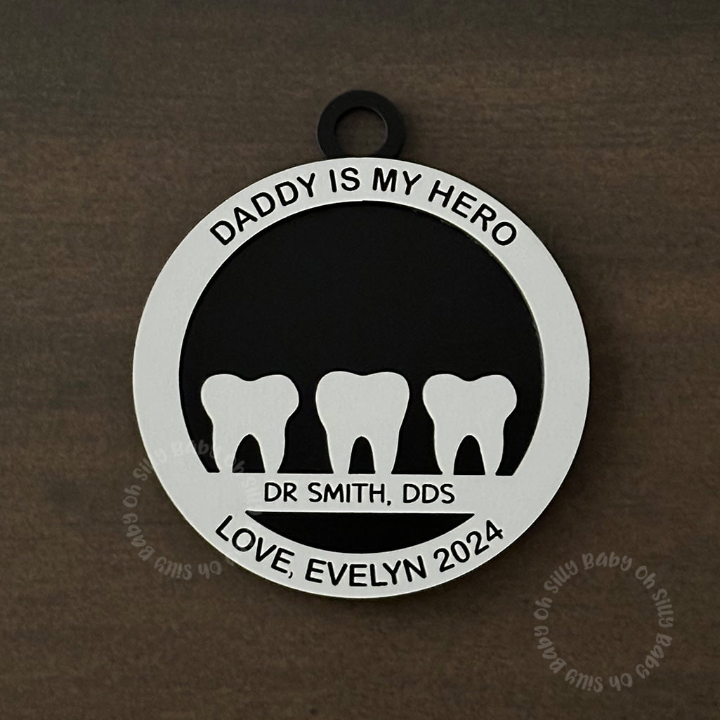 Dentist Personalized Christmas Ornament Top View