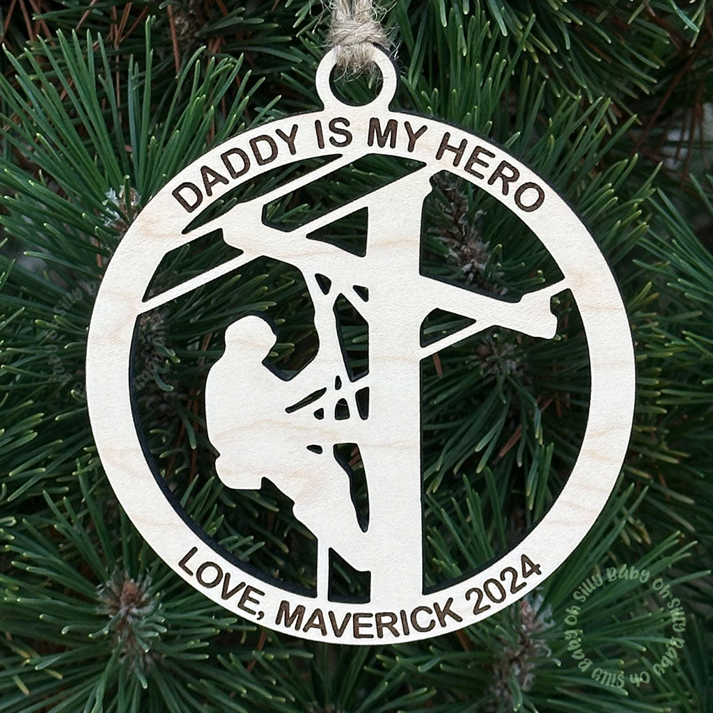 Lineman Personalized Name Christmas Ornament