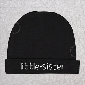 Little Sister Baby Beanie Hat Black