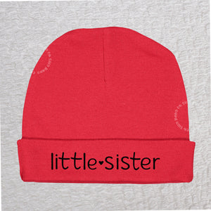 Little Sister Baby Beanie Hat Red