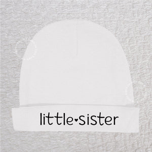 Little Sister Baby Beanie Hat White