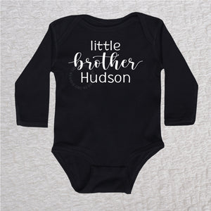 Little Brother Long Sleeve Black Bodysuit