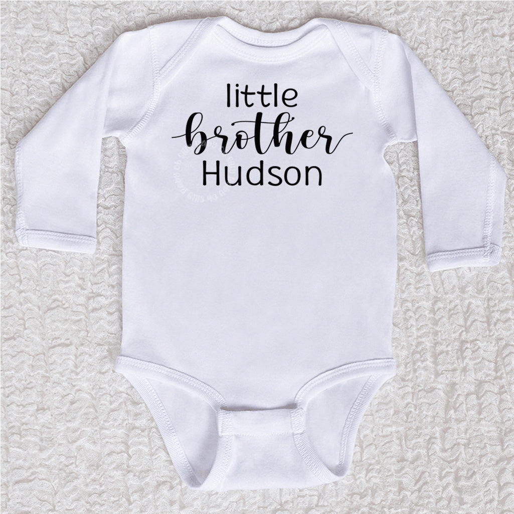 Little Brother Long Sleeve White Bodysuit