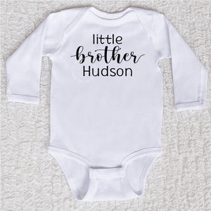 Little Brother Long Sleeve White Bodysuit