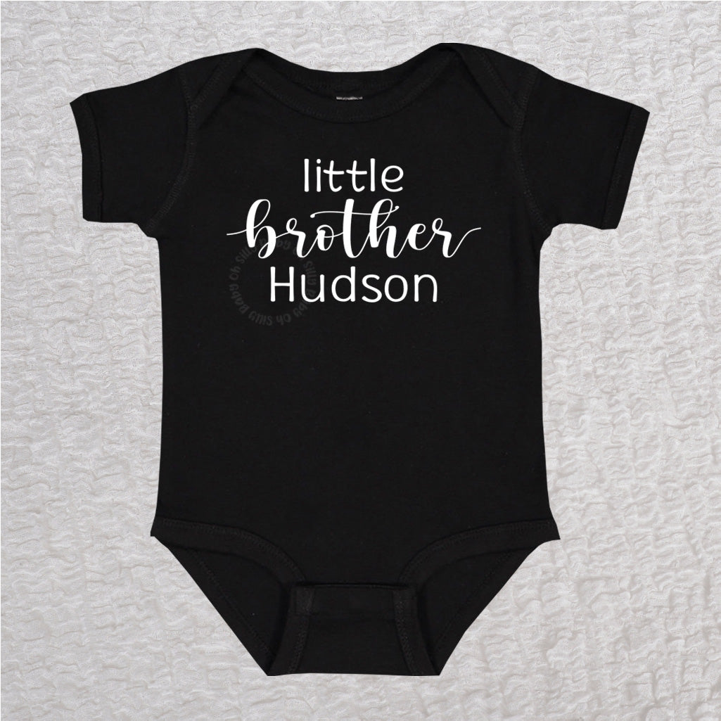 Little Brother Short Sleeve Black Bodysuit