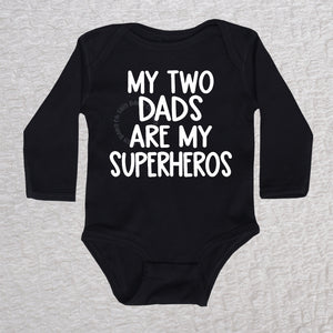 My Two Dads Long Sleeve Black Bodysuit