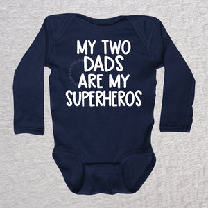 My Two Dads Long Sleeve Navy Bodysuit