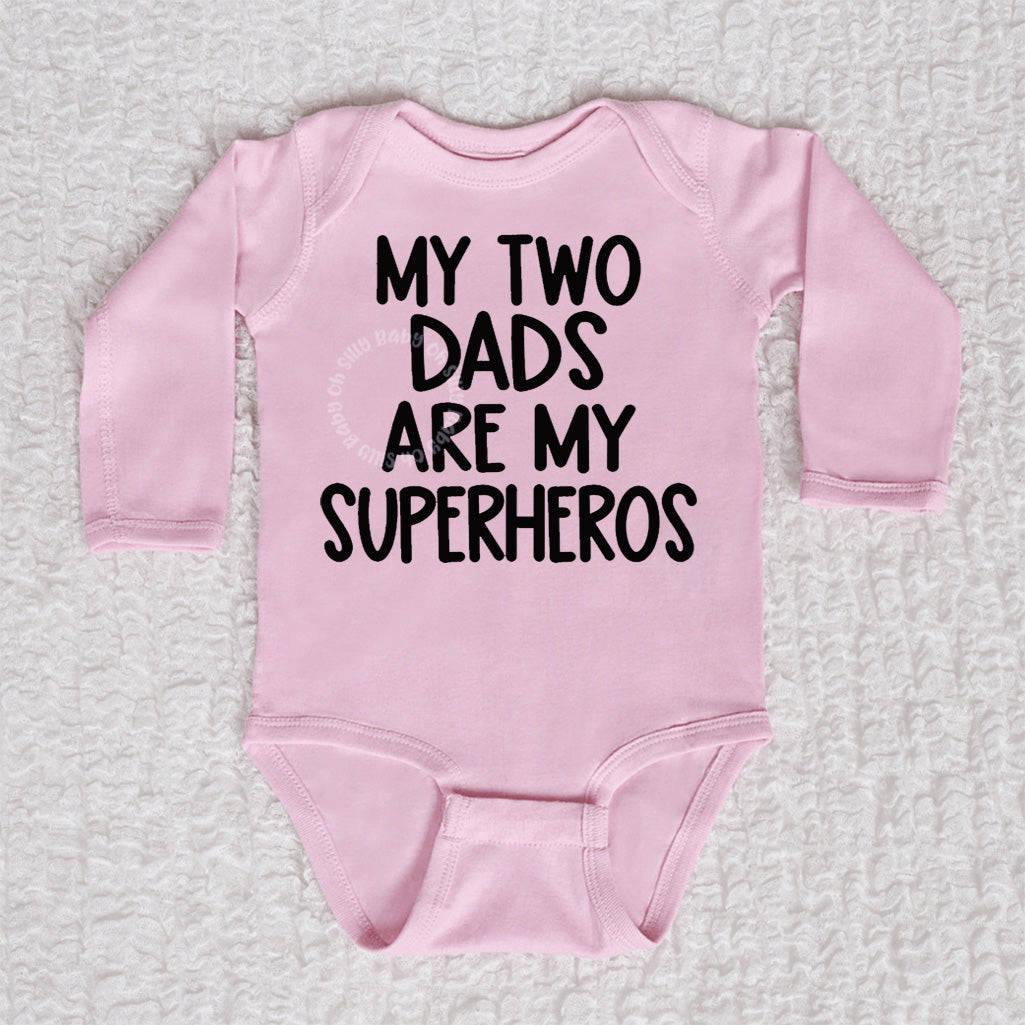 My Two Dads Long Sleeve Pink Bodysuit