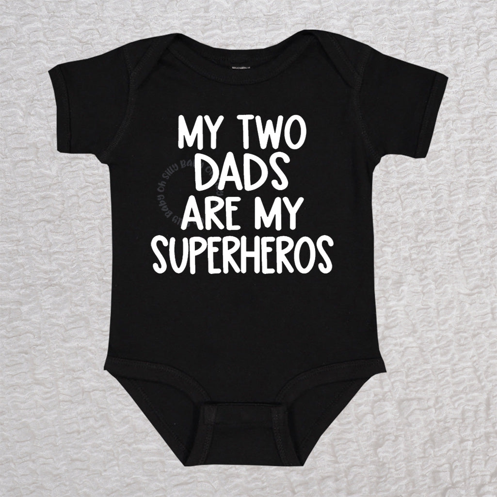 My Two Dads Short Sleeve Black Bodysuit