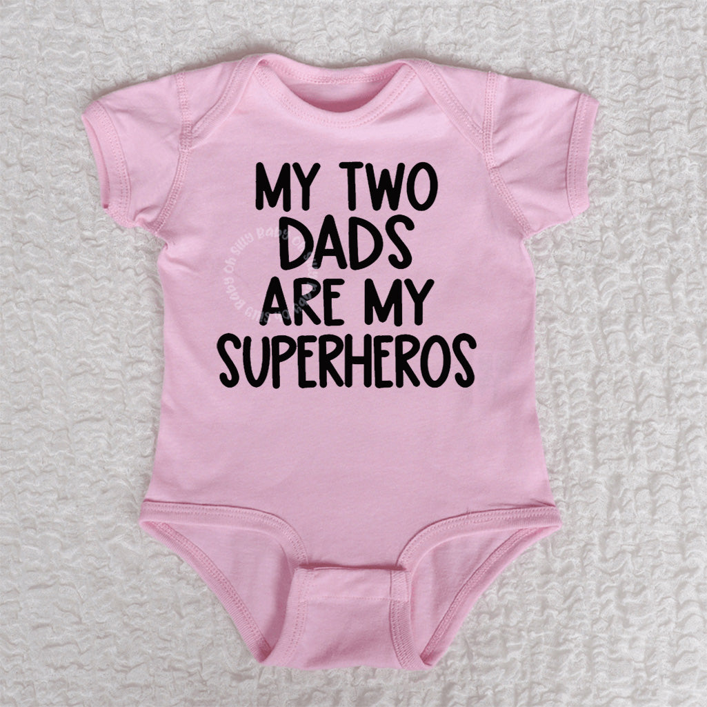 My Two Dads Short Sleeve Pink Bodysuit