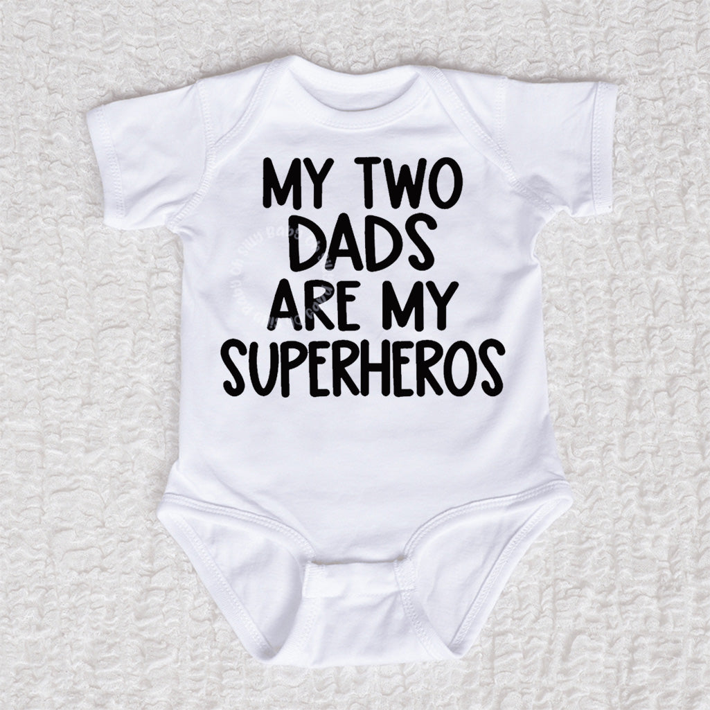 My Two Dads Short Sleeve White Bodysuit