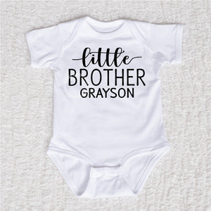 Personalized Little Brother Short Sleeve White Bodysuit