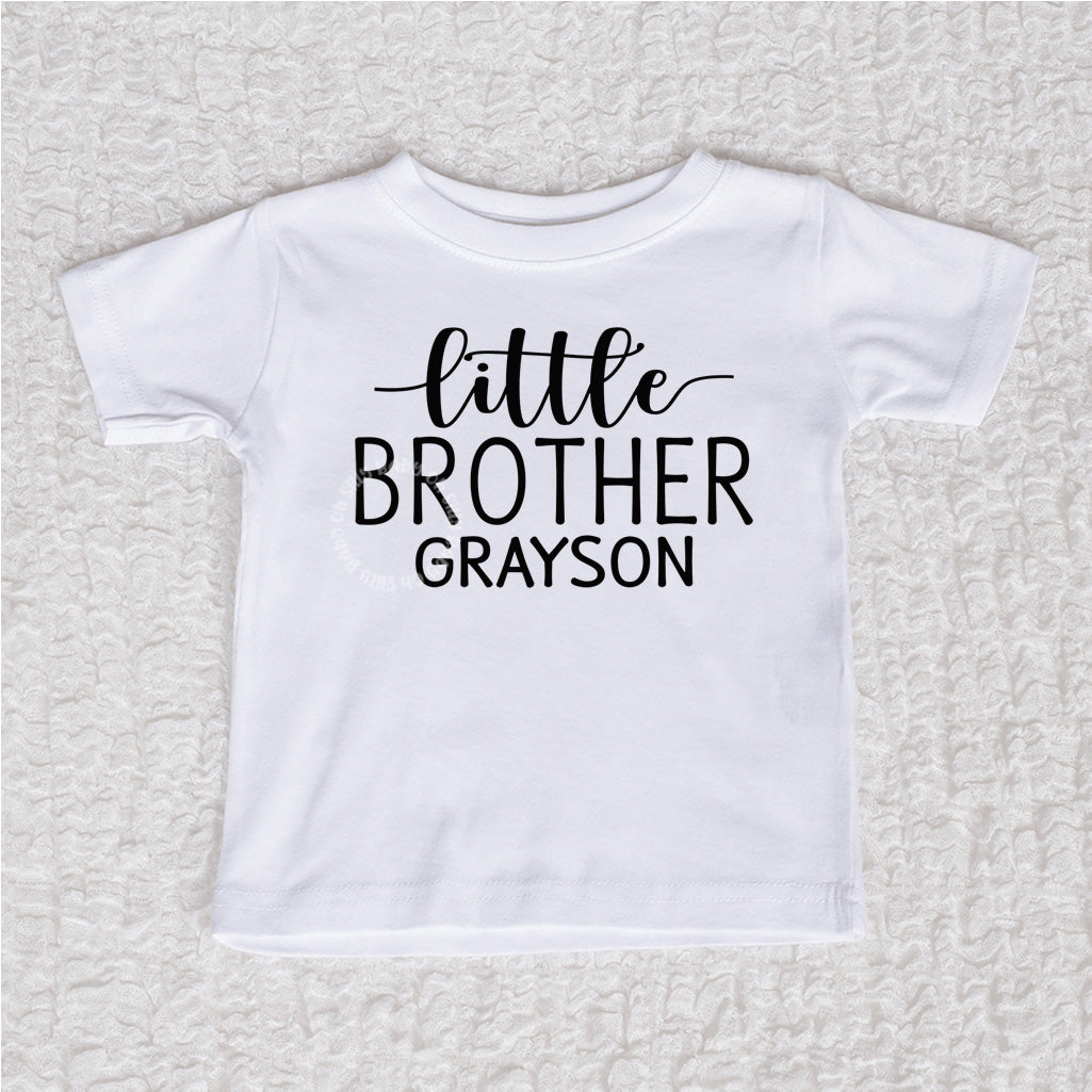 Personalized Little Brother Short Sleeve White Shirt