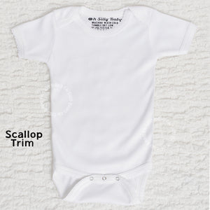 Scallop Trim White Bodysuit