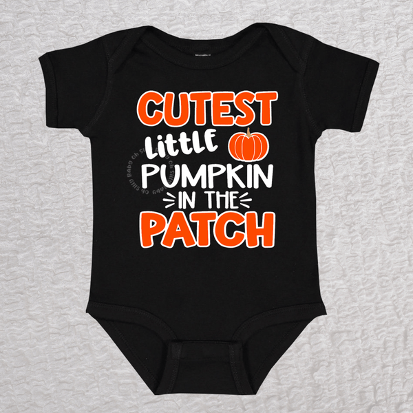 Cutest Little Pumpkin In The Patch Boy Bodysuit or Shirt Oh Silly Baby