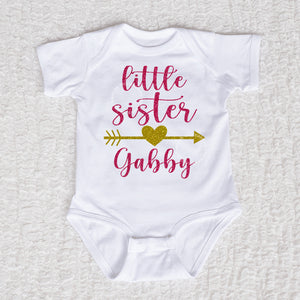 Little Sister Short Sleeve White Bodysuit